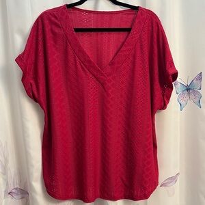 Dark pink eyelet top size 2xl (18)
